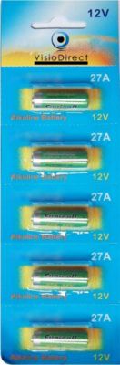 Pile VISIODIRECT 5 Piles Alcaline 12V 27A,A27,A27BP,A27S