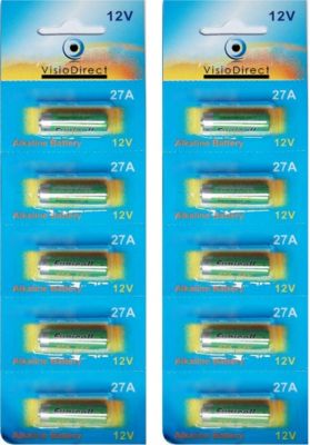 Pile VISIODIRECT 10 Piles Alcaline 12V 27A,A27,A27BP,A27S
