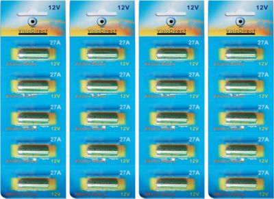 Pile VISIODIRECT 20 Piles Alcaline 12V 27A,A27,A27BP,A27S