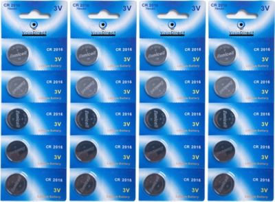 Pile VISIODIRECT 20 Piles bouton plates lithium 3V CR2016