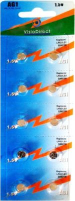 Pile VISIODIRECT 10 Piles AG1/G1 1,5V LR60 LR621 SR621W