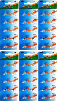 Pile VISIODIRECT 60 Piles AG1/G1 1,5V LR60 LR621 SR621W