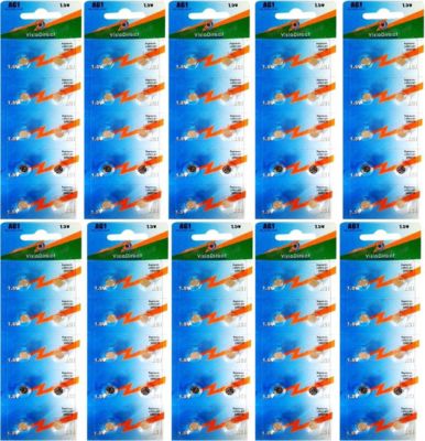 Pile VISIODIRECT 100 Piles AG1/G1 1,5V LR60 LR621 SR621W