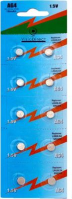 Pile VISIODIRECT 10 Piles AG4/G4 1,5V LR626 LR626SW SR377