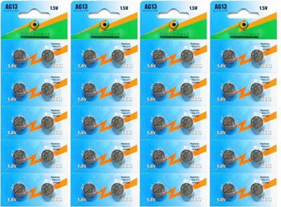 Pile VISIODIRECT 40 Piles bouton plates AG13 1,5V LR44