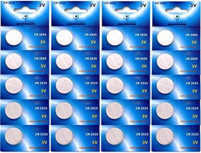 Pile VISIODIRECT 20 Piles plates lithium CR2025 3V DL2025