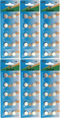 Pile VISIODIRECT 60 Piles plates AG10 1,5V LR1130 / LR54