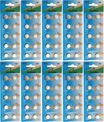 Pile VISIODIRECT 100 Piles plates AG10 1,5V LR1130 / LR54