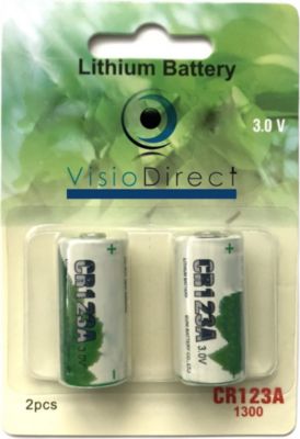 Pile VISIODIRECT 2Pile lithium CR123A 3V CR17335 CR173453 Pile VISIODIRECT 2Pile lithium CR123A 3V CR17335 CR173453