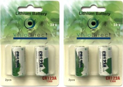 Pile VISIODIRECT 4Pile lithium CR123A 3V CR17335 CR173453 Pile VISIODIRECT 4Pile lithium CR123A 3V CR17335 CR173453