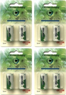 Pile VISIODIRECT 8Pile lithium CR123A 3V CR17335 CR173453
