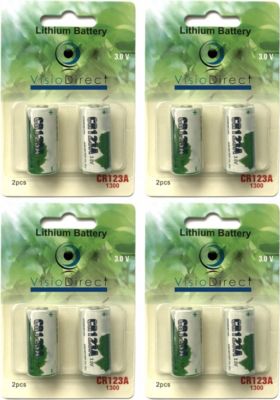 Pile VISIODIRECT 8Pile lithium CR123A 3V CR17335 CR173453 Pile VISIODIRECT 8Pile lithium CR123A 3V CR17335 CR173453