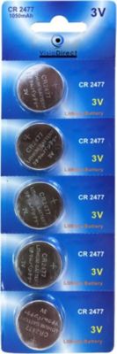Pile VISIODIRECT 5 Piles bouton plates lithium CR2477 3V