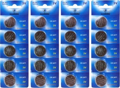 Pile VISIODIRECT 20 Piles bouton plates lithium CR2477 3V