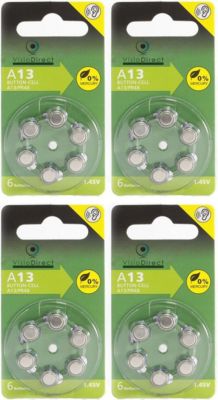 Pile VISIODIRECT 24 Piles Zinc Air 13 A13/13 PR48 1,45V