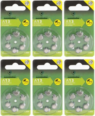 Pile VISIODIRECT 36 Piles Zinc Air 13 A13/13 PR48 1,45V