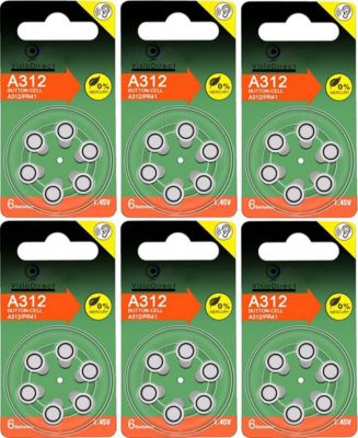 Pile VISIODIRECT 36 Piles Zinc Air A312/312 PR41 1,45V