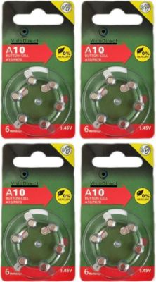 Pile VISIODIRECT 24 Piles Zinc Air Type A10/10 PR70 1,45V