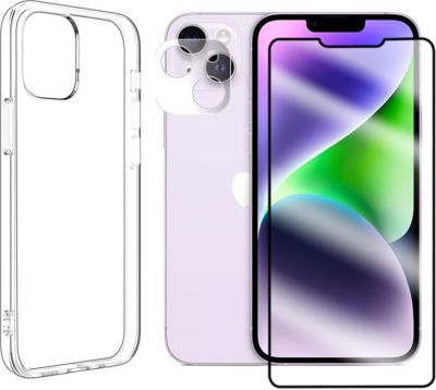 Protège écran VISIODIRECT 2 Verre pour iPhone 14 Plus + Coque