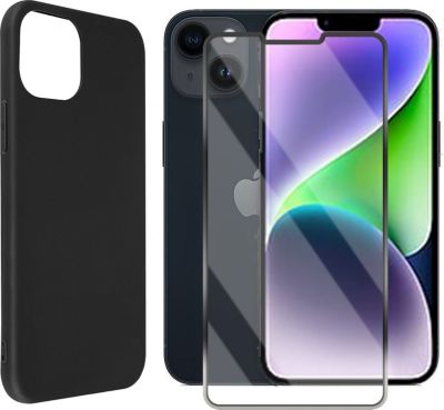 Protège écran VISIODIRECT Verre + Coque Noir pour pour iPhone 14+