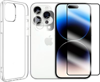 Protège écran VISIODIRECT 2 Verre trempé pour iPhone 14 Pro +Coque