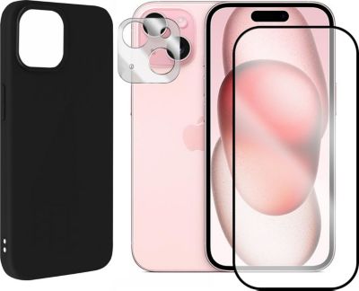Protège écran VISIODIRECT 2 Verre Trempé pour iPhone 15+Coque Noir Protège écran VISIODIRECT 2 Verre Trempé pour iPhone 15+Coque Noir