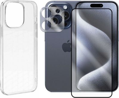 Protège écran VISIODIRECT 2 Verre Trempé pour iPhone 15 Pro +Coque Protège écran VISIODIRECT 2 Verre Trempé pour iPhone 15 Pro +Coque