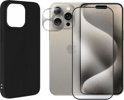 Protège écran VISIODIRECT 2Verre pour iPhone 15 Pro Max+Coque Noir Protège écran VISIODIRECT 2Verre pour iPhone 15 Pro Max+Coque Noir