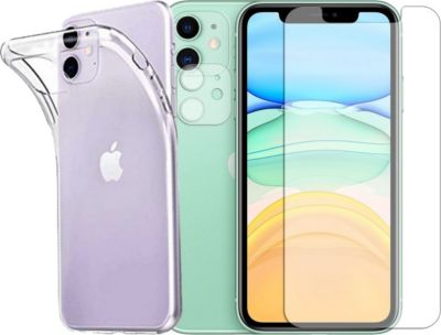 Protège écran VISIODIRECT 2Verre pour iPhone 11 +Coque transparent