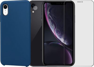 Protège écran VISIODIRECT 2 Verre pour iPhone XR+Coque Bleu Marine Protège écran VISIODIRECT 2 Verre pour iPhone XR+Coque Bleu Marine