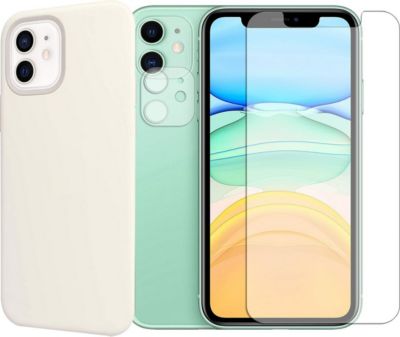 Protège écran VISIODIRECT 2Verre Trempé pour iPhone 11+Coque Blanc