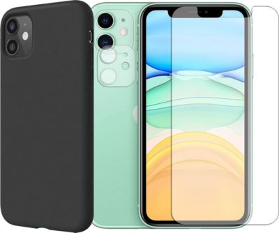 Protège écran VISIODIRECT 2Verre Trempé pour iPhone 11+Coque Noire