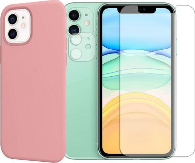 Protège écran VISIODIRECT 2 Verre Trempé pour iPhone 11+Coque Rose
