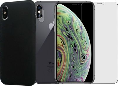 Protège écran VISIODIRECT 2 Verre pour iPhone XS Max + Coque Noir Protège écran VISIODIRECT 2 Verre pour iPhone XS Max + Coque Noir