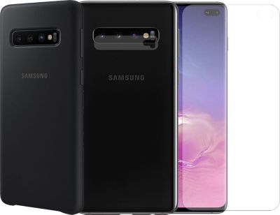 Protège écran VISIODIRECT Coque Noir+2 Verre pour Samsung S10 Plus