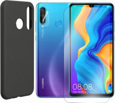 Protège écran VISIODIRECT 2Verre Trempé pour Huawei P30+Coque Noir