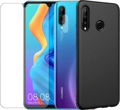 Protège écran VISIODIRECT 2 Verre pour Huawei P30 Lite+Coque Noire