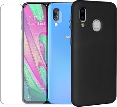 Protège écran VISIODIRECT 2 Verre pour Samsung A40 + Coque Noire