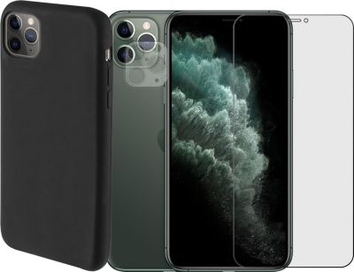 Protège écran VISIODIRECT 2Verre pour iPhone 11 Pro Max+Coque Noir