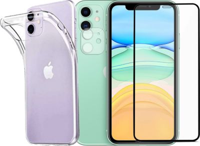 Protège écran VISIODIRECT 2Verre pour iPhone 11+Coque transparent
