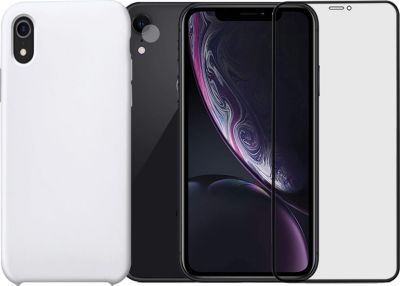 Protège écran VISIODIRECT 2 Verre Trempé pour iPhone XR+Coque Blan