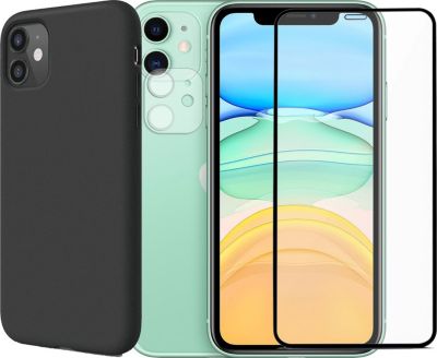 Protège écran VISIODIRECT 2Verre Trempé pour iPhone 11+Coque Noir