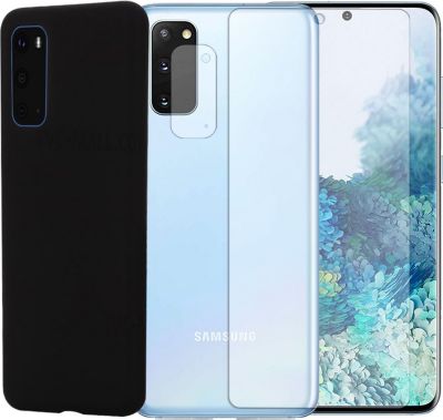 Protège écran VISIODIRECT Coque Noir+ 2 Verre pour Samsung S20