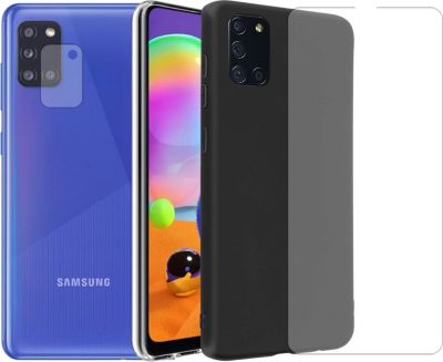 Protège écran VISIODIRECT 2 Verre pour Samsung A31 + Coque Noir