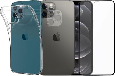 Protège écran VISIODIRECT 2Verre Trempé pour iPhone 12 Pro + Coque