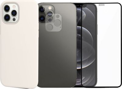 Protège écran VISIODIRECT 2 Verre pour iPhone 12 Pro+Coque Blanche Protège écran VISIODIRECT 2 Verre pour iPhone 12 Pro+Coque Blanche
