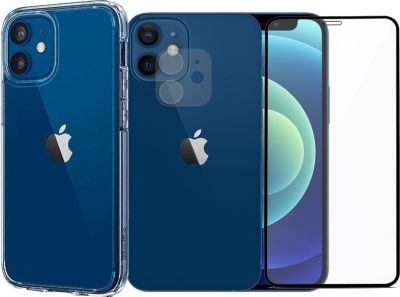 Protège écran VISIODIRECT 2 Verre pour iPhone 12 Mini + Coque