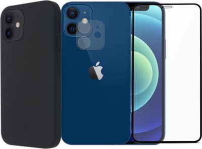 Protège écran VISIODIRECT 2 Verre pour iPhone 12 Mini + Coque Noir