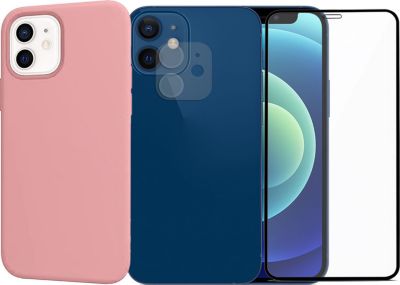Protège écran VISIODIRECT 2 Verre pour iPhone 12 Mini + Coque Rose