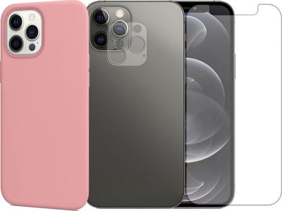Protège écran VISIODIRECT 2 Verres pour iPhone 12 Pro + Coque Rose